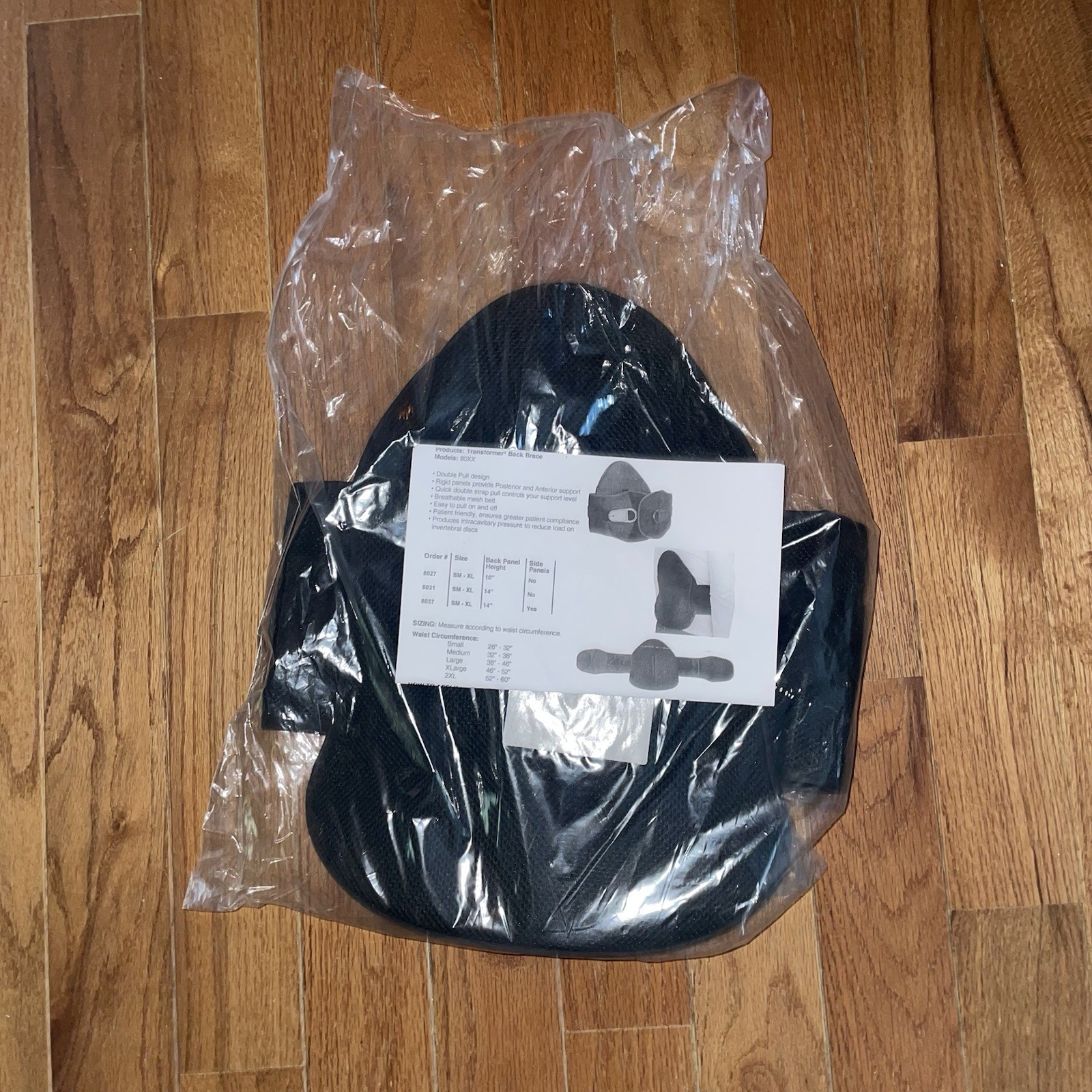 Transformer Lumbar Sacral Orthosis Back Brace New Black 80 XX