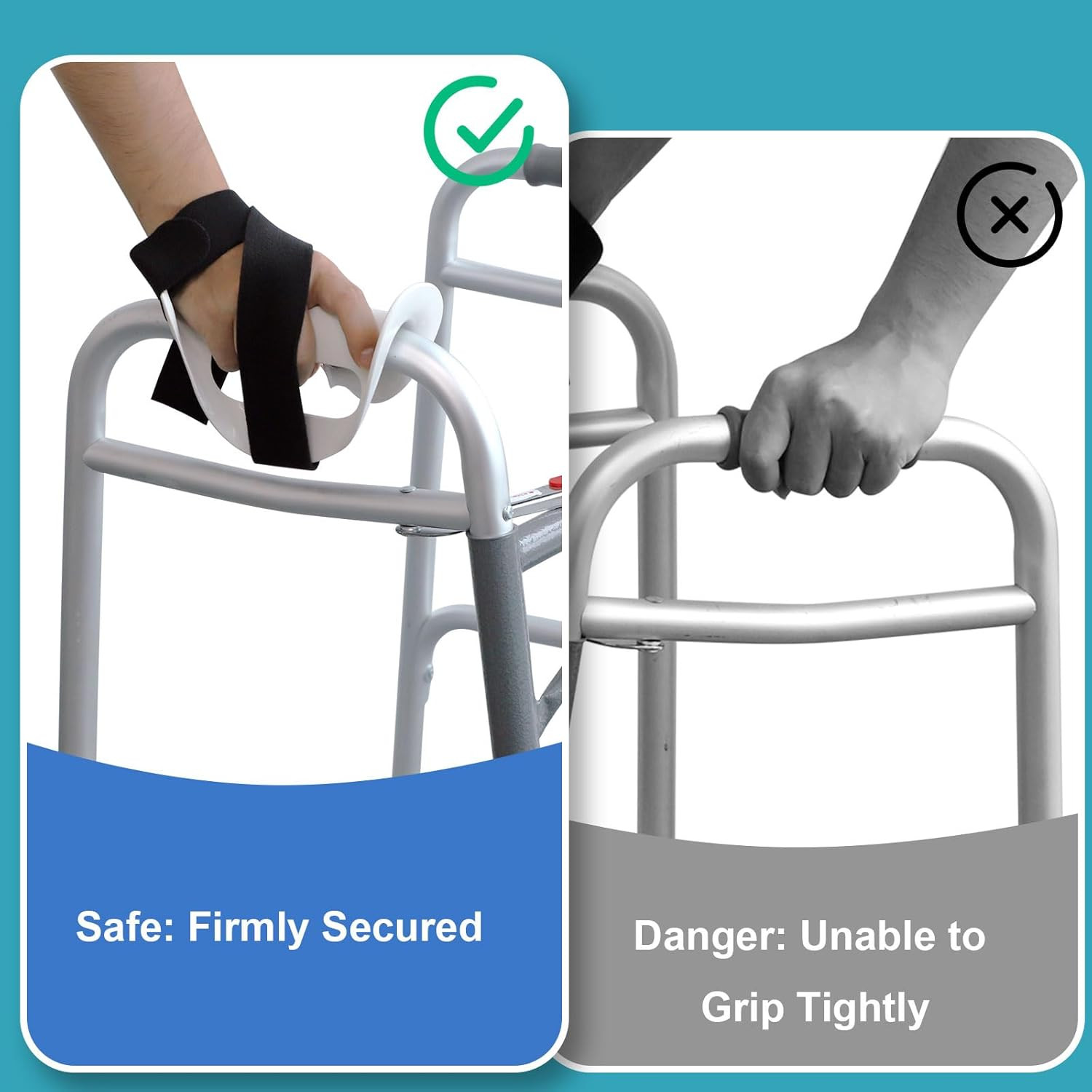 Left Walker Hand Support with Anti-Slip Straps for Easy Mobility