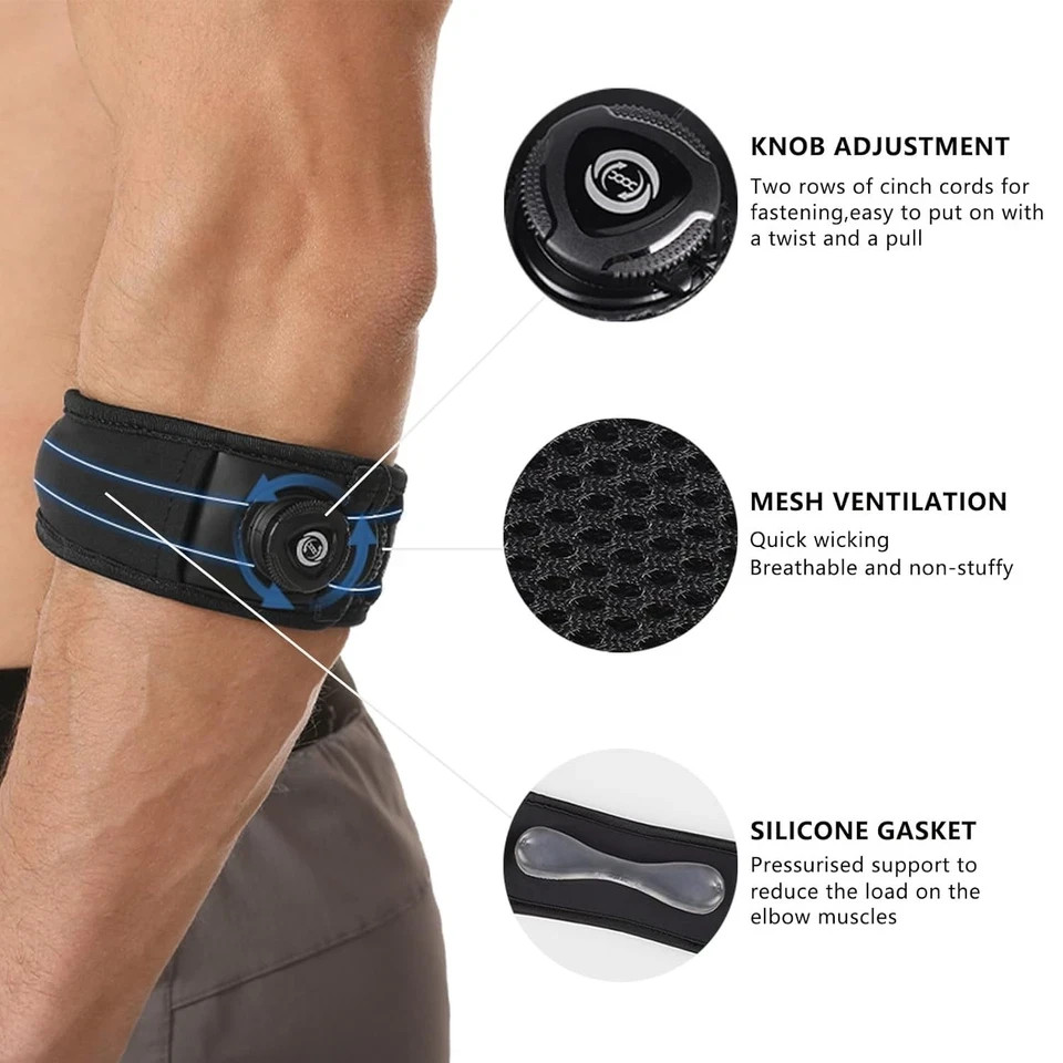 Elbow Sleeve Brace Wrap Adjustable Support Arm Arthritis Tendonitis Pain Relief