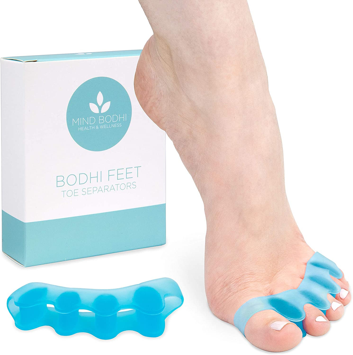 Toe Separators Silicone Toe Spacers for Bunions Women Men Bunion Corrector Blue