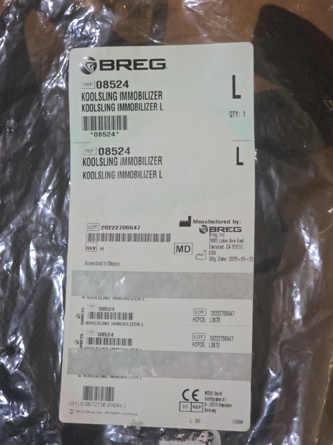 New Breg Koolsling Immobilizer SZ Large 08524 Slingshot 2
