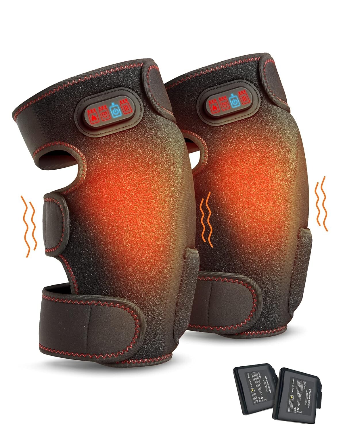 Heated Knee Massager for Arthritis Joint Pain Relief, Vibration Knee Pad(1 Pair)