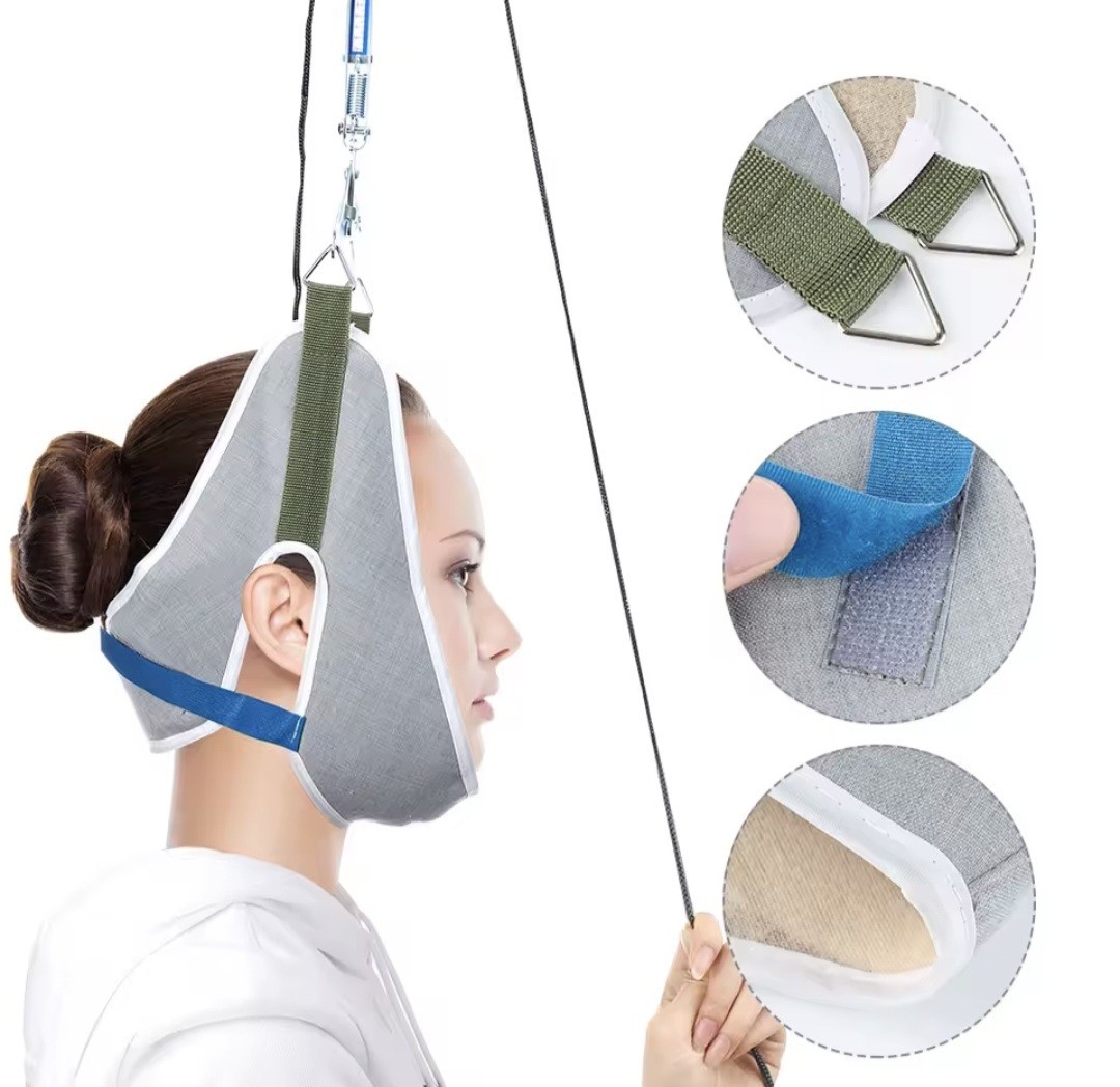 Hanging Neck Traction Kit Cushion Belt Brace Adjustable Cervical Correction
