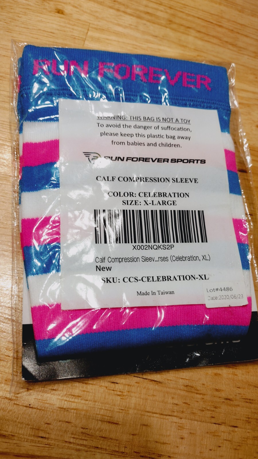 RUN FOREVER SPORTS CALF COMPRESSION SLEEVE LEG COMPRESSION SOCKS BLUE PINK XL
