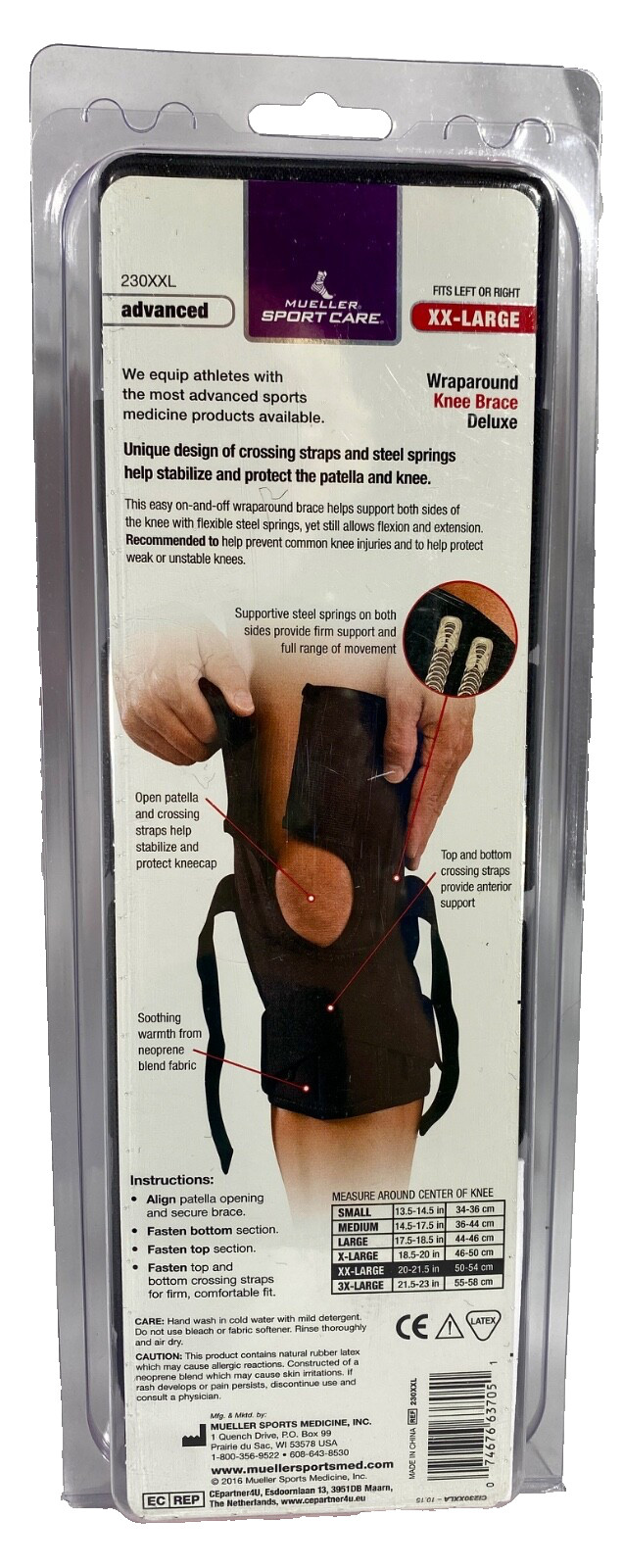 MLR Wraparound Knee Brace Deluxe Black 2X-Large NEW!