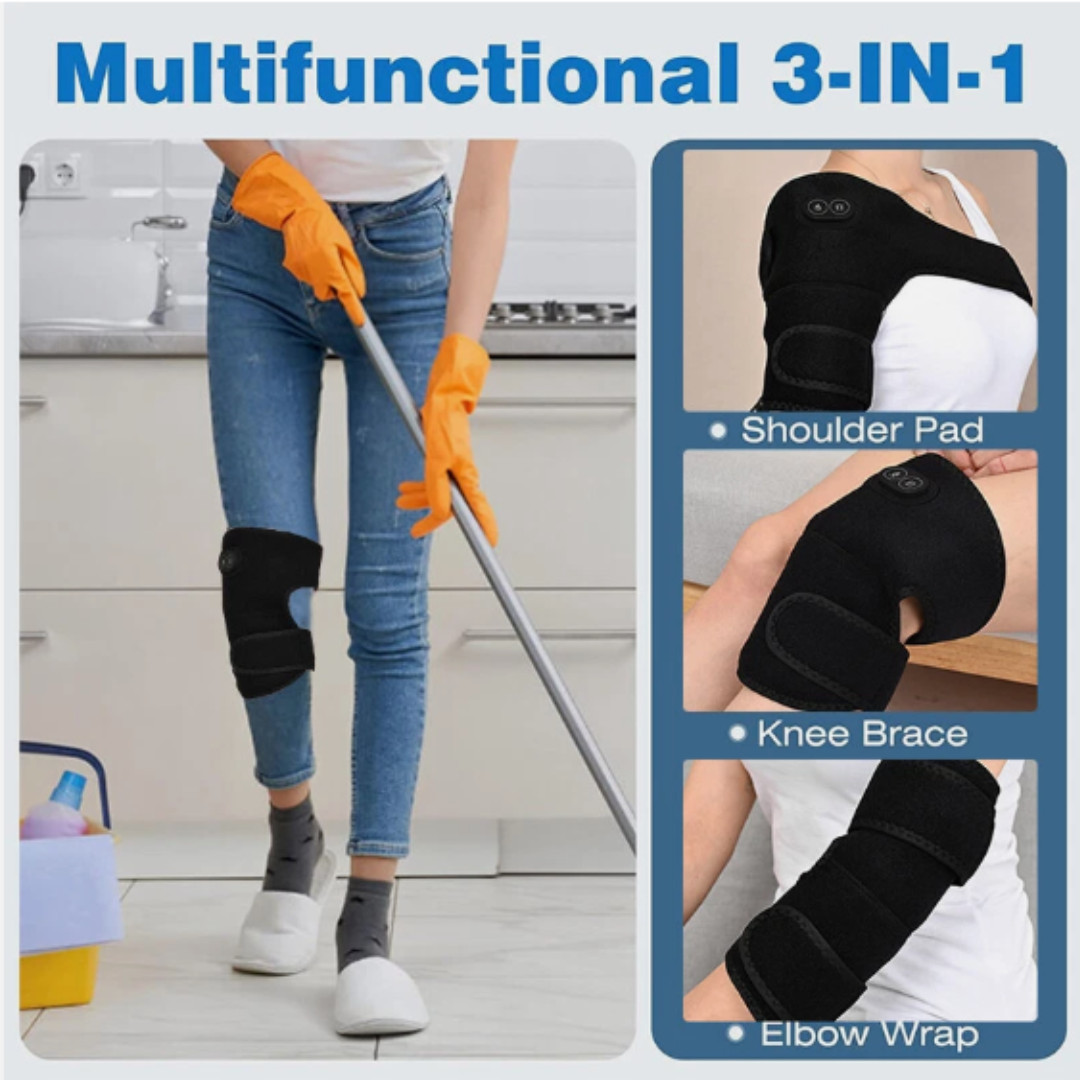 3 In 1 Electric Heated Shoulder Massager Brace with Vibration Joint Pain Relief
