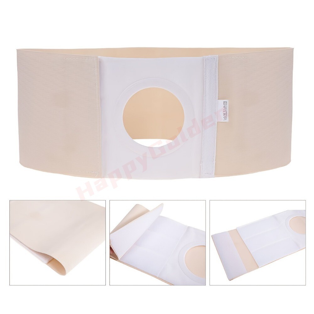Adjustable Comfort Ostomy Belt Hernia Support Pain Relief Breathable Cloth Beige