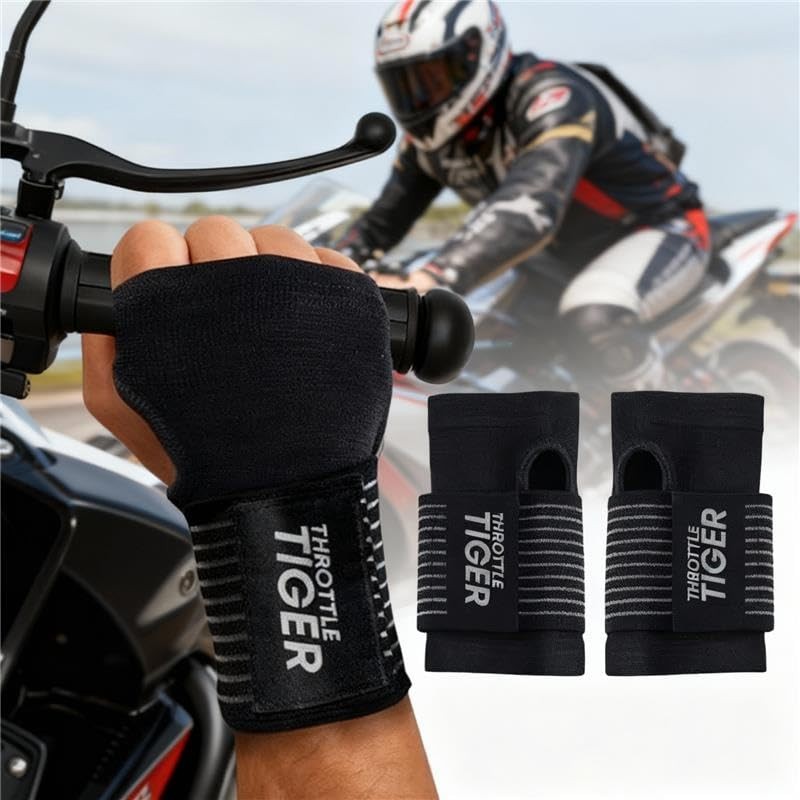 Adjustable Motorcycle Wrist Brace Wraps for Bikers – Pain Relief & Vibration Abs