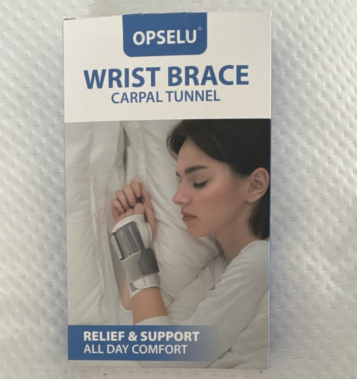 OPSELU Wrist Brace Carpal Tunnel Relief & Support, Gray/White One Size