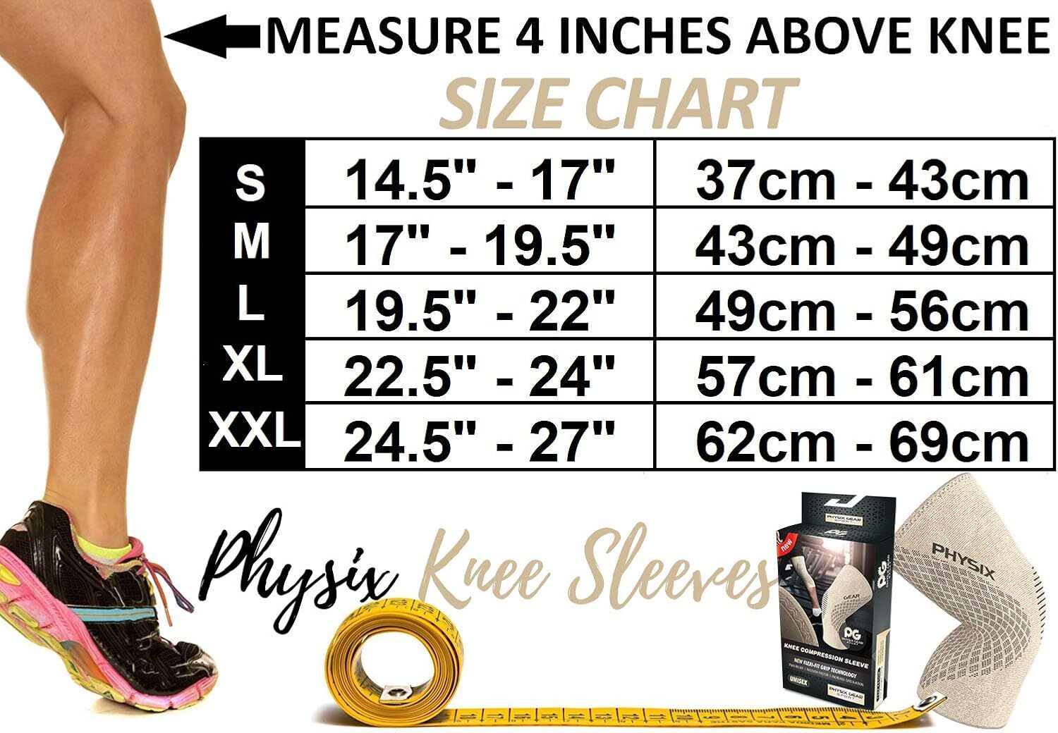 Knee Support Brace – Best No-Slip Knee Braces for Knee Pain Women & Men, Compres