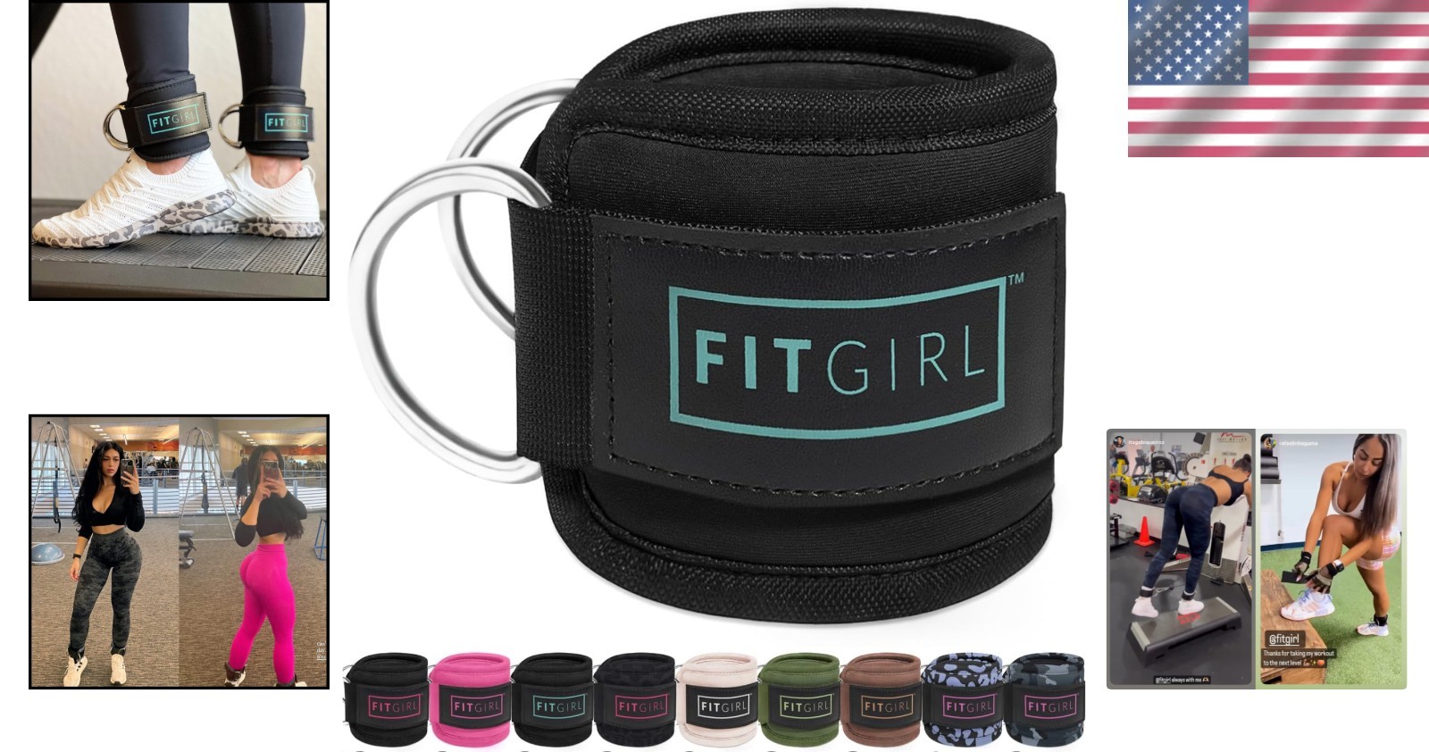Adjustable Mint Ankle Cuffs – Ultimate Attachment for Cable and Leg Workouts