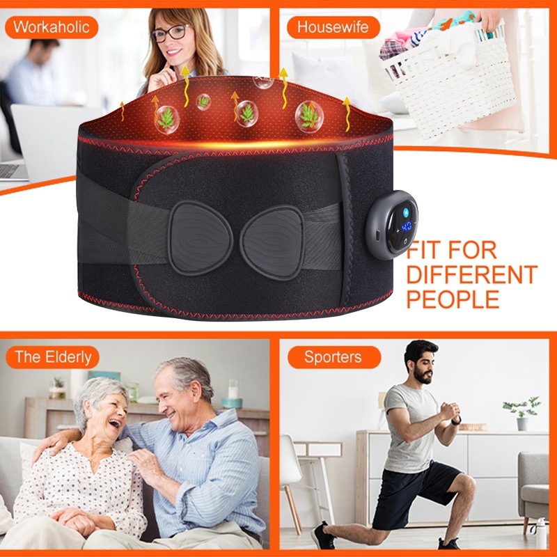 Cordless Massage Belt Electric Heated with Back Support Waist Vibration Massager