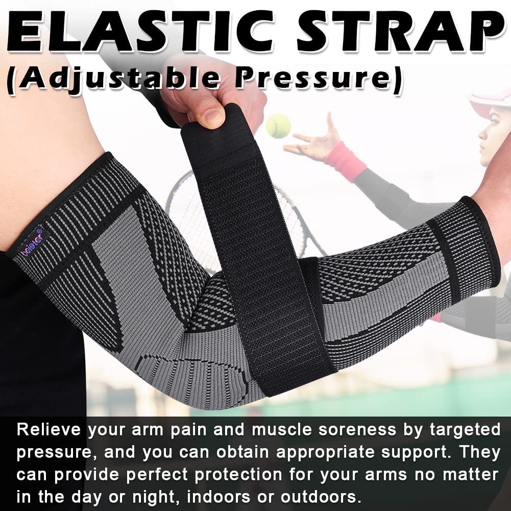 Compression Arm Sleeves with Elastic Strap for Men & Women – Non-Slip, Breathabl