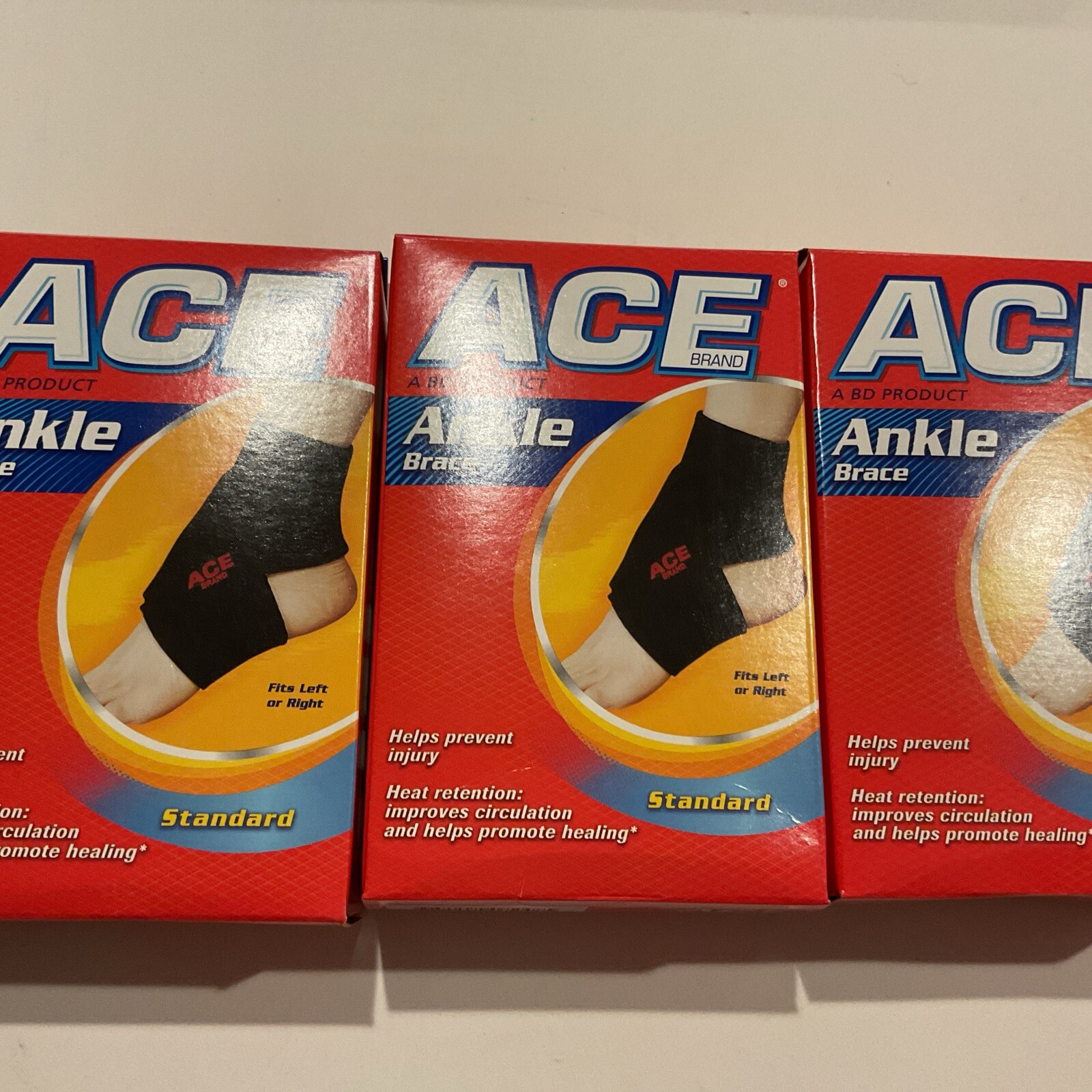 ACE ANKLE BRACES LEFT OR RIGHT ADJUSTABLE STANDARD SUPPORT # 207248