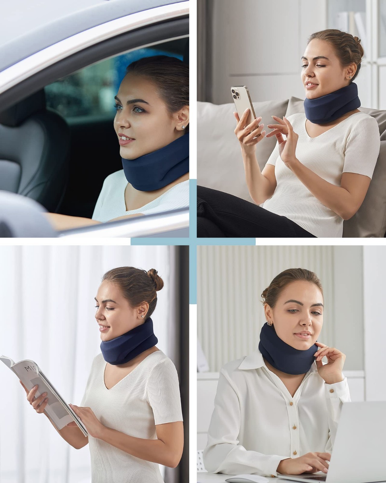 Cervical Neck Brace for Sleeping – Soft Foam Support Collar for Pain Relief, Med