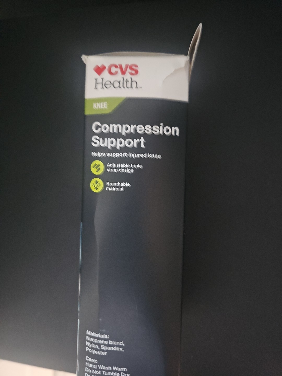 CVS Health Knee Compression Support Med/Lg Black New In Box