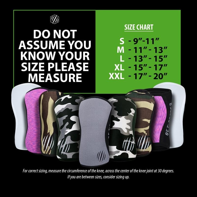 Knee Sleeves 7mm Neoprene Compression for Squats Weightlifting Powerlifting Pair
