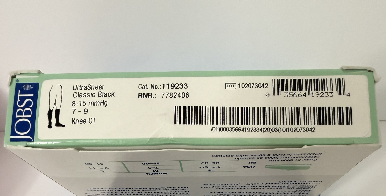 Jobst Ultra Sheer Support Compression Stockings 8-15 mmHg Black Knee High ~ NEW