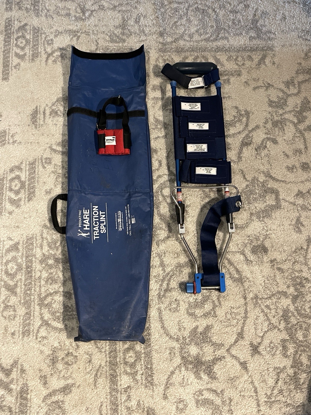 Dyna Med Hare Pediatric TRAINING Traction Splint w/ Blue Case – COMPLETE