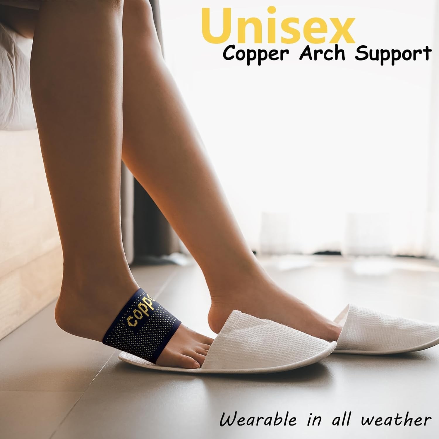 Ergonomic Copper Compression Feet Sleeves for Plantar Fasciitis Relief