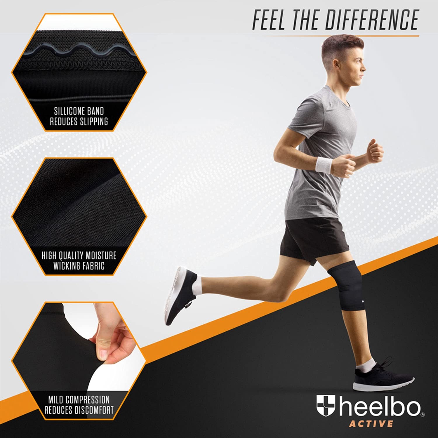 Knee Compression Sleeve with Copper Infused Fibers and Breathable Fabric for Kne