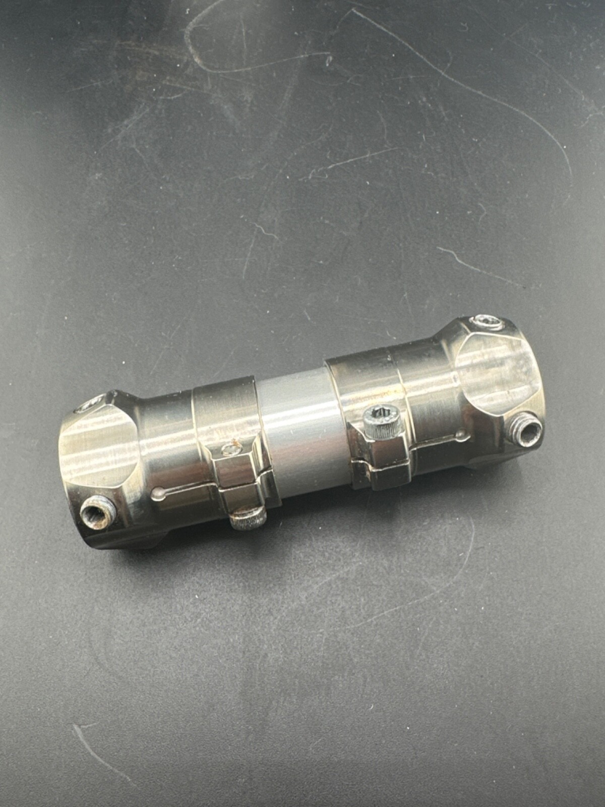 Prosthetic components adapters parts. Prosthetic pylon w/ 2 tube clamp 30mm