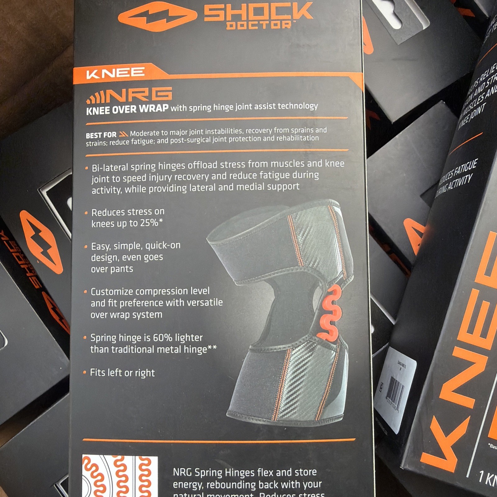 Shock Doctor Level 3,Knee over wrap Brace with Hinges joint size X-Large 17-19