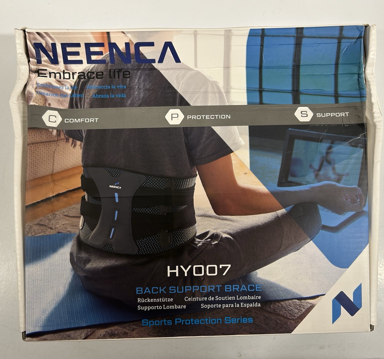 NIB NEENCA X-Large Back Support Brace HY007 for Lower Back Pain Relief