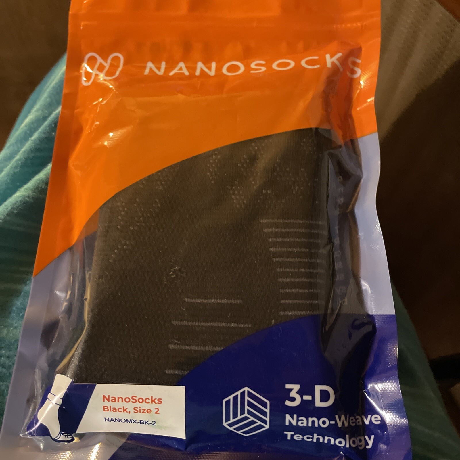 Nanosocks Compression 3-D Nano-Weave Technology Nanomx-BK-2 Black Size 2 Medium