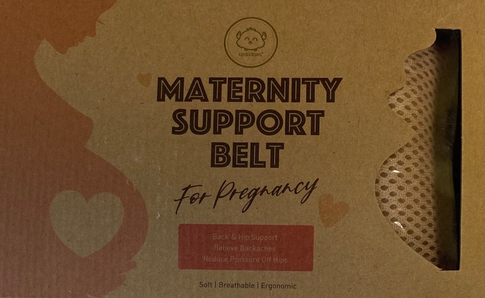 NEW Keababies Pregnancy Support Band Maternity Pelvic Back Tummy Belly Beige OS