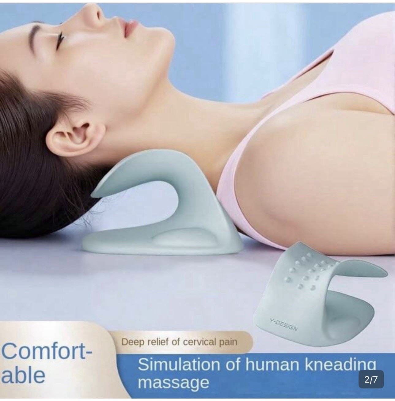 The C-Shaped Cervical Massage Pillow Home-Use Cervical Neck Shoulder Simulation