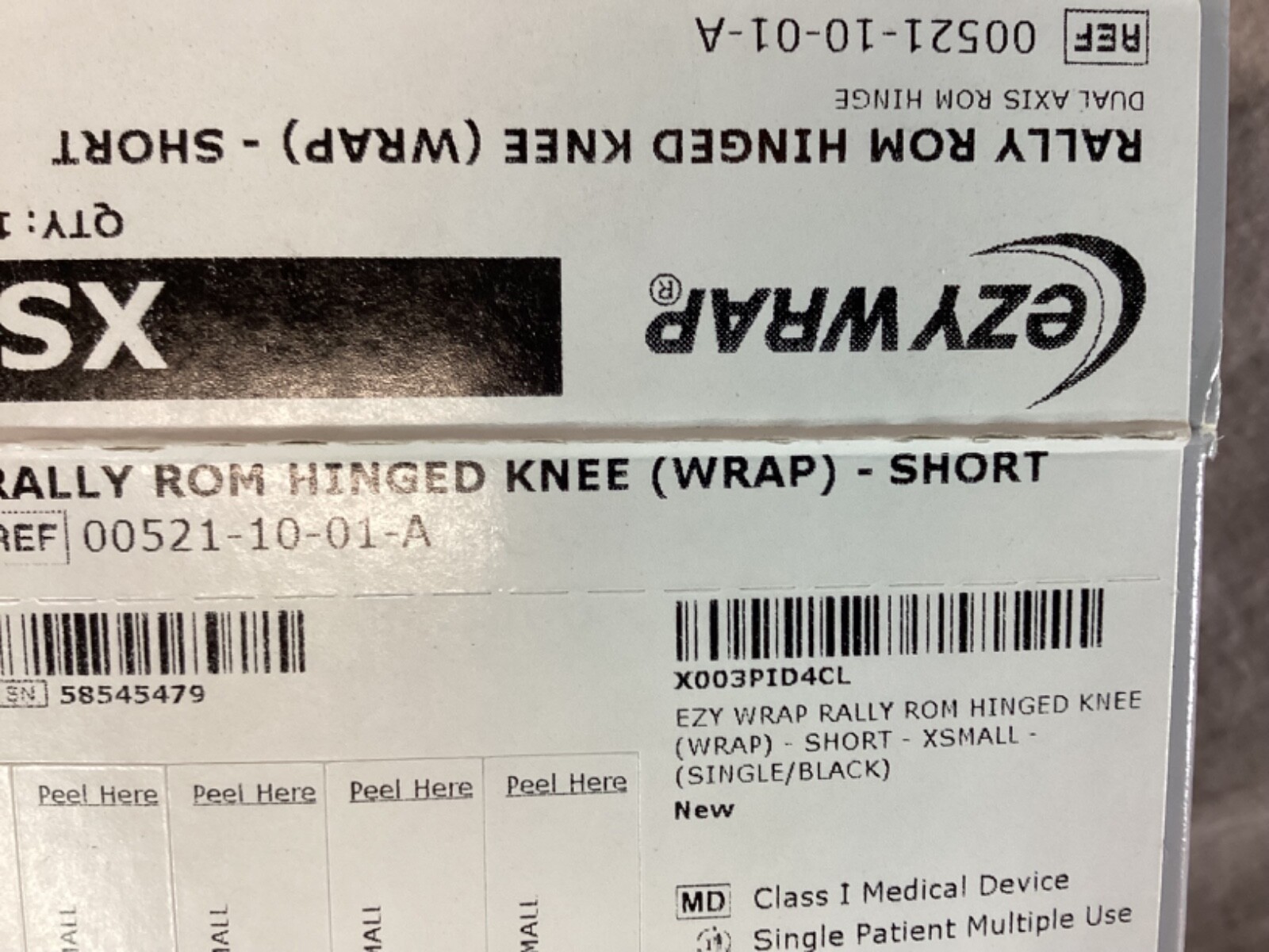 Rally ROM Knee Brace Adjustable Post Surgical Support Removable Hinges X-Small