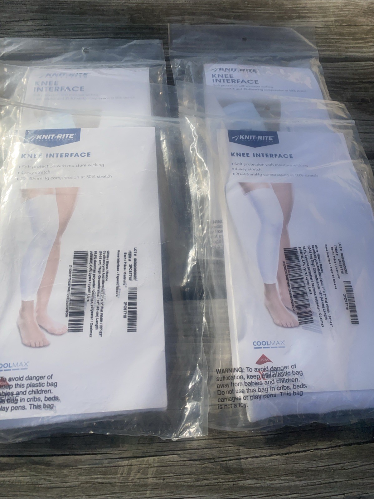 NEW Knit Rite Therafirm Knee Interface Sleeve X Static Black 7×18 2BCX718