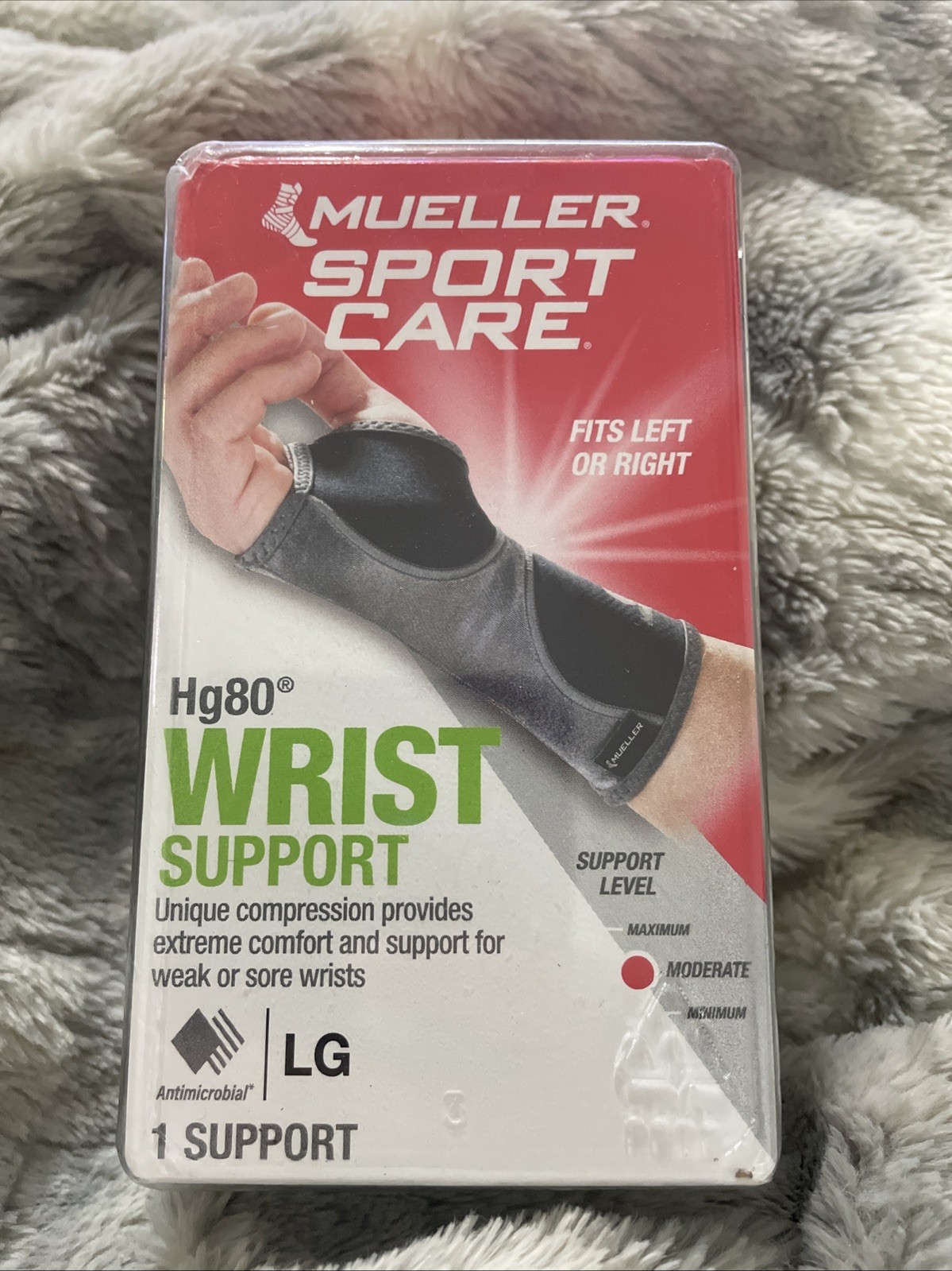 Mueller Hg80 Wrist Support Brace Black Large Compression Moderate Support