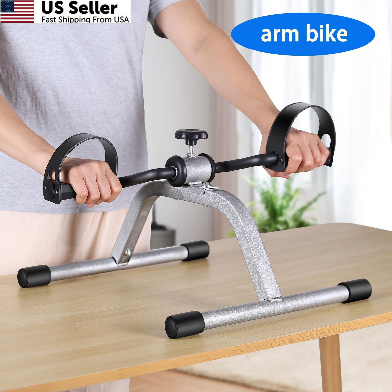 RYGEO Pedal Exerciser Mini Exercise Bike for Leg and Arm Grey-01, GREY