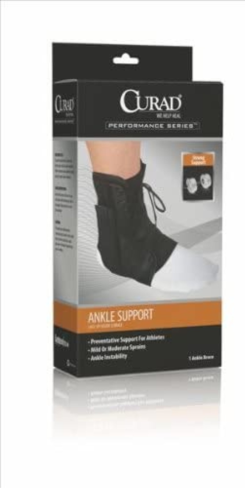 Performance Series Ankle Support Lace Up Figure 8 Brace Black Small