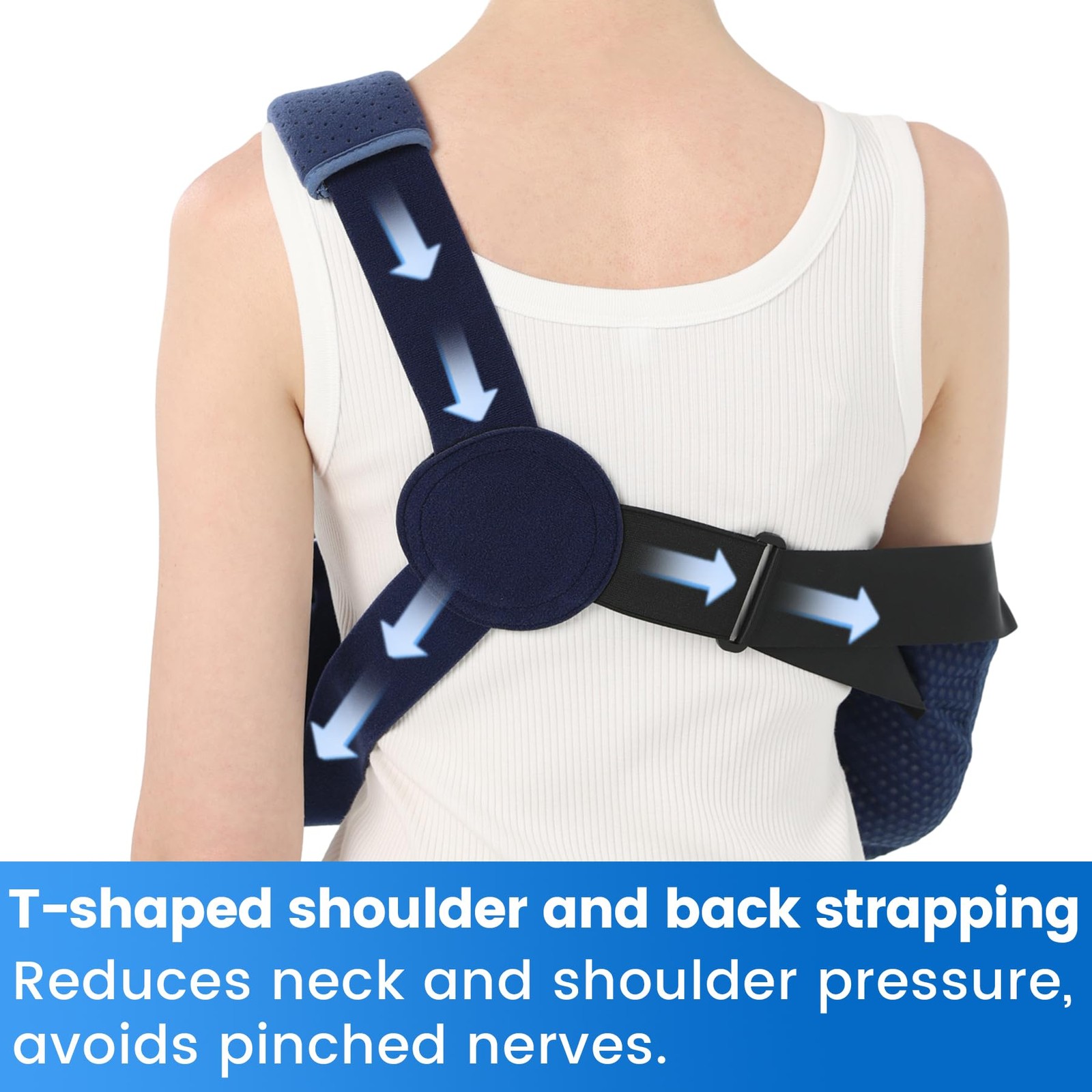 Arm Sling Shoulder Immobilizer Waist Strap Ventilated Breathable Support Brace