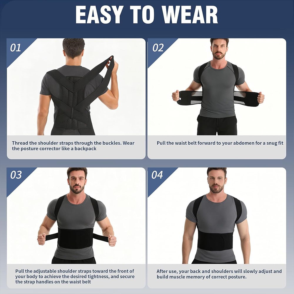 Posture Corrector Back Support for Men and Women Relieve Mid and Full Back Spine