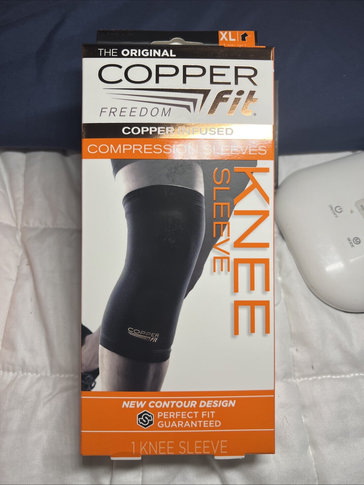 Copper Fit Freedom Copper Infused Compression Knee Sleeve – Size XL – Black …K