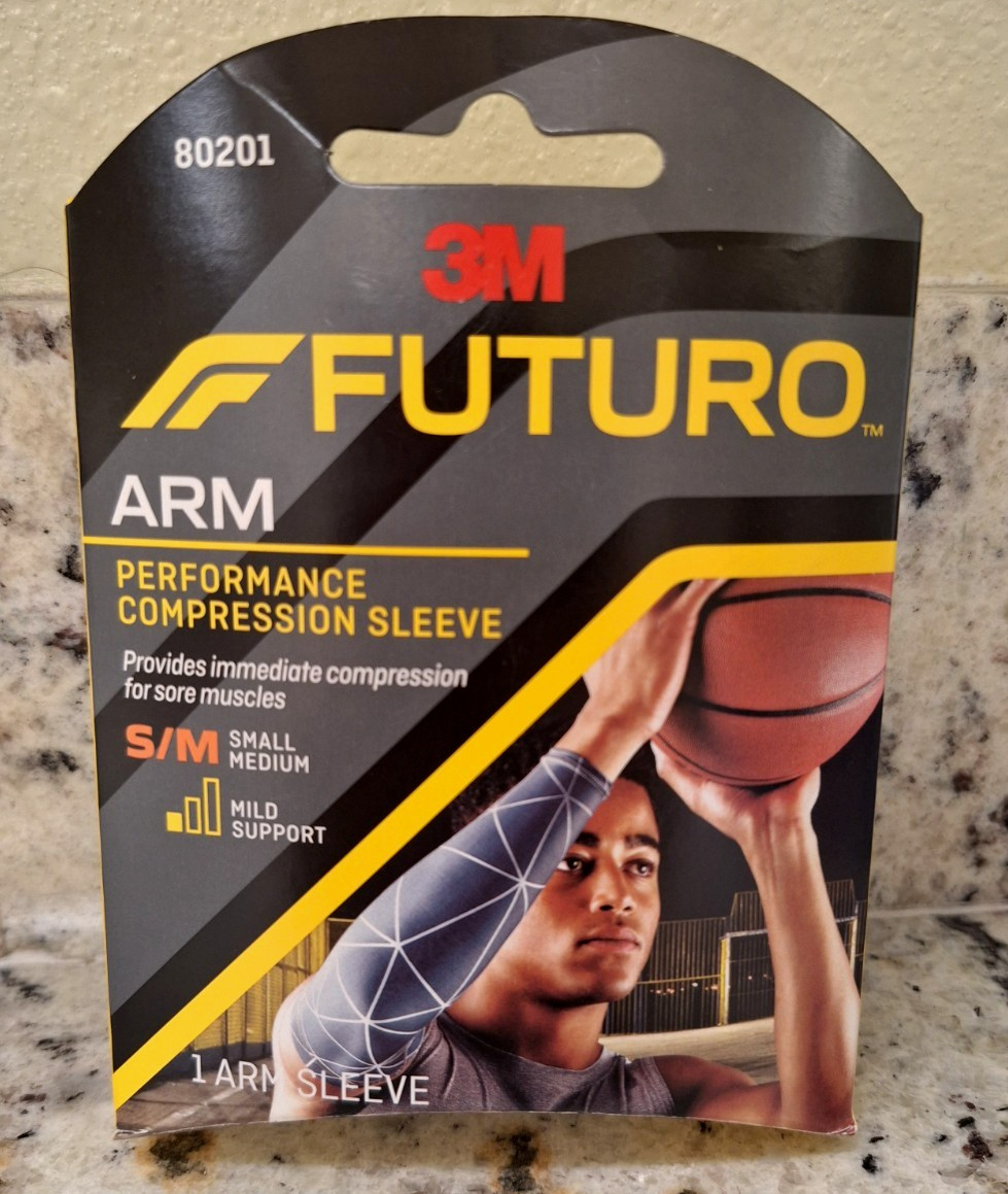 3M Futuro Sport Performance Compression Arm Sleeve, Small/Medium-Mild support