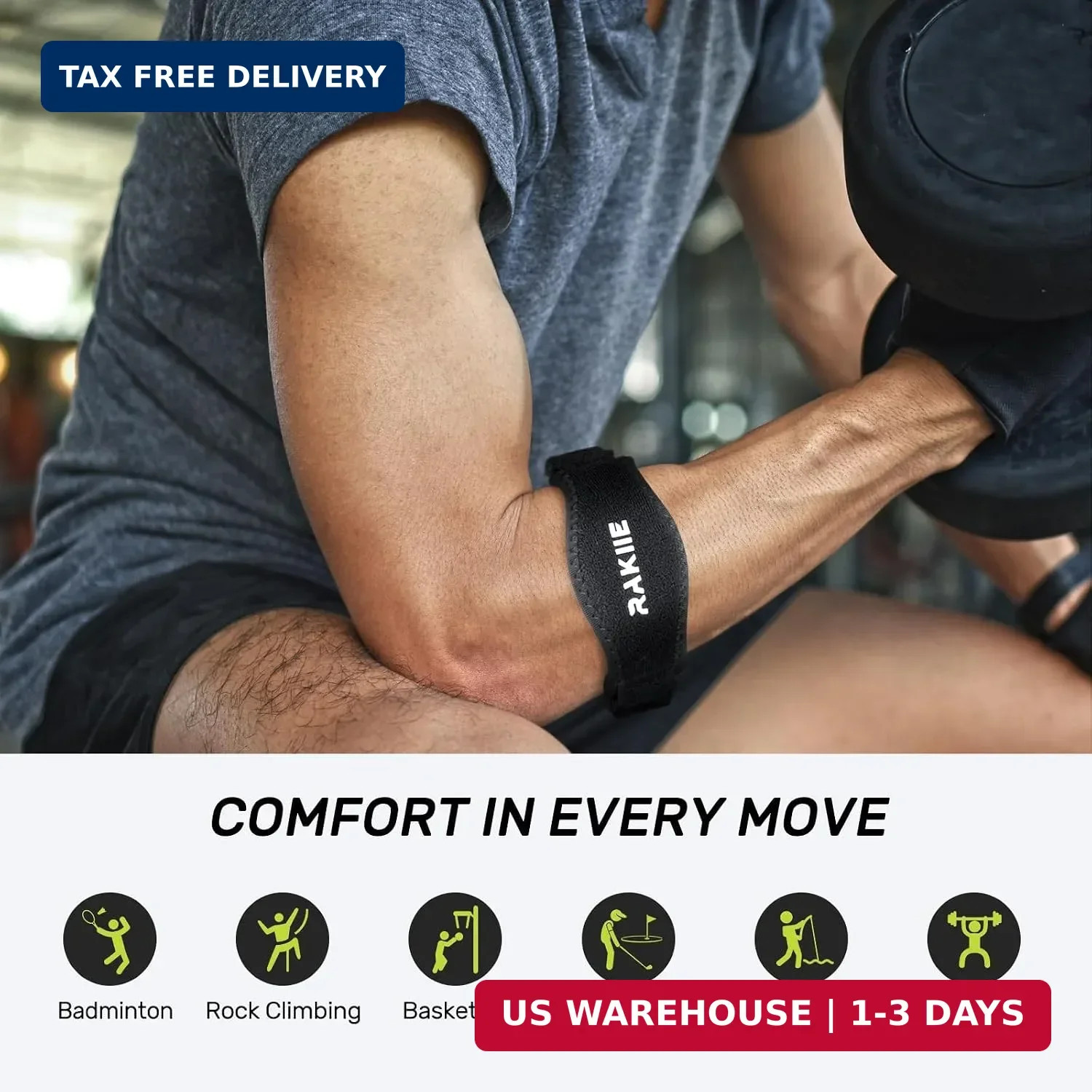 Elbow Brace 2 Pack for Tennis & Golfer’s Elbow Pain Relief