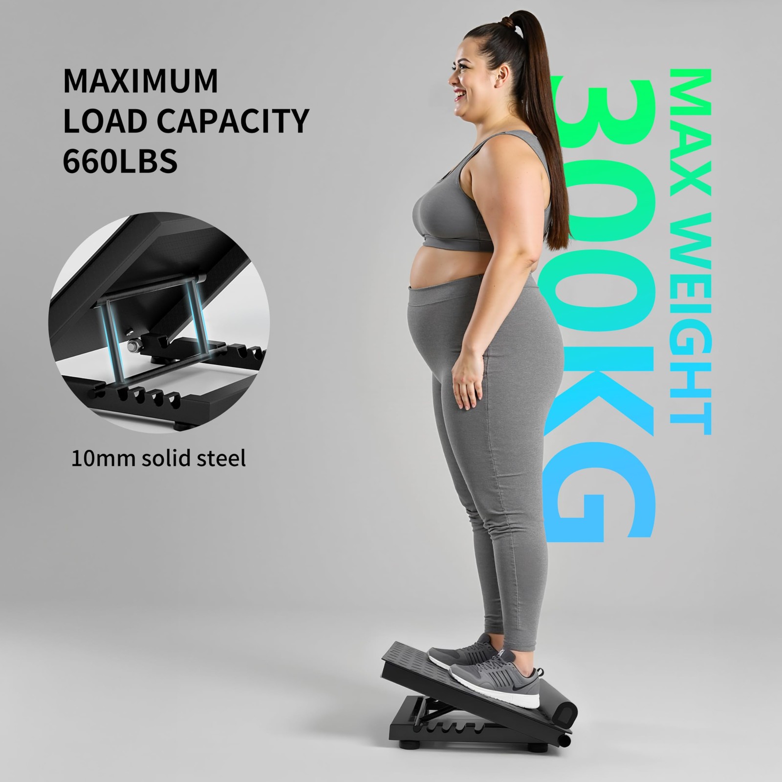 PROIRON Steel Slant Board for Calf Stretching，Calf Stretcher Medium, Black