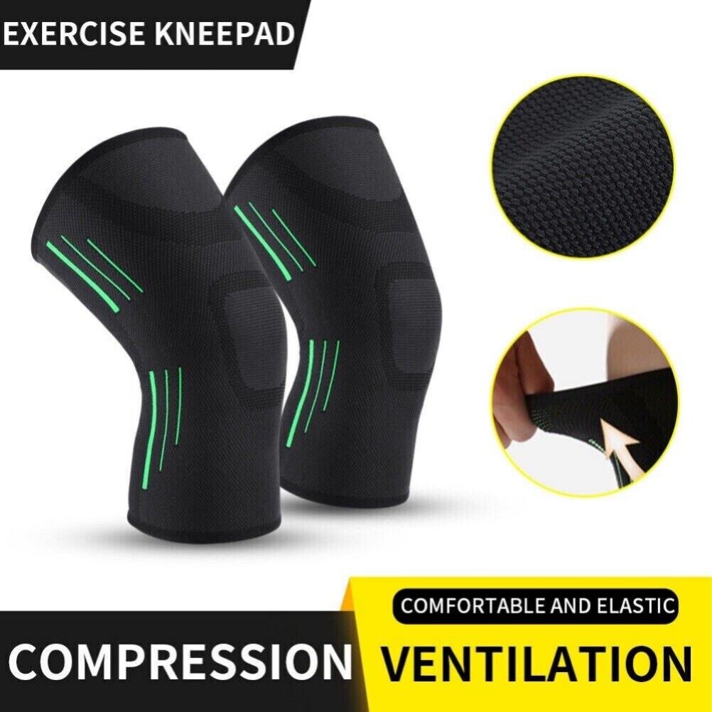 2PCS Knee Brace Sleeve Compression Support Sport Gym Joint Pain Arthritis Relief