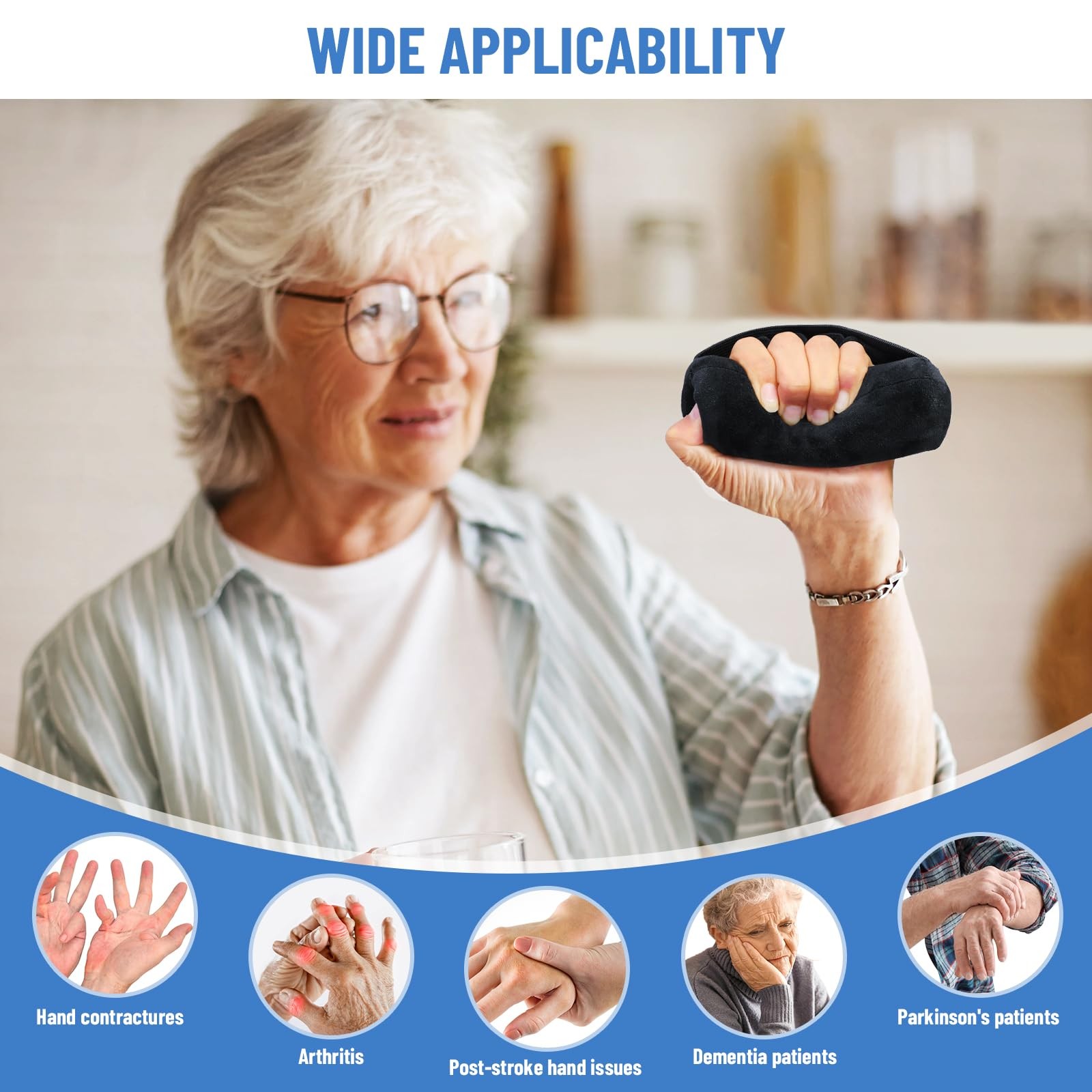 Palm Protector Grip Hand Contracture Cushion Elastic Band Finger Separator