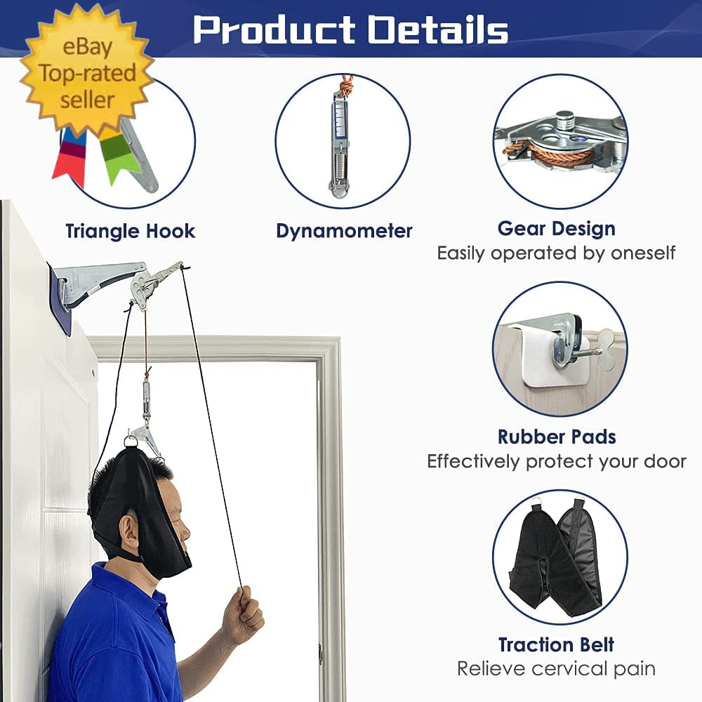 Neck Stretcher Cervical Traction Device for Pain Relief – over the Door Neck Ham