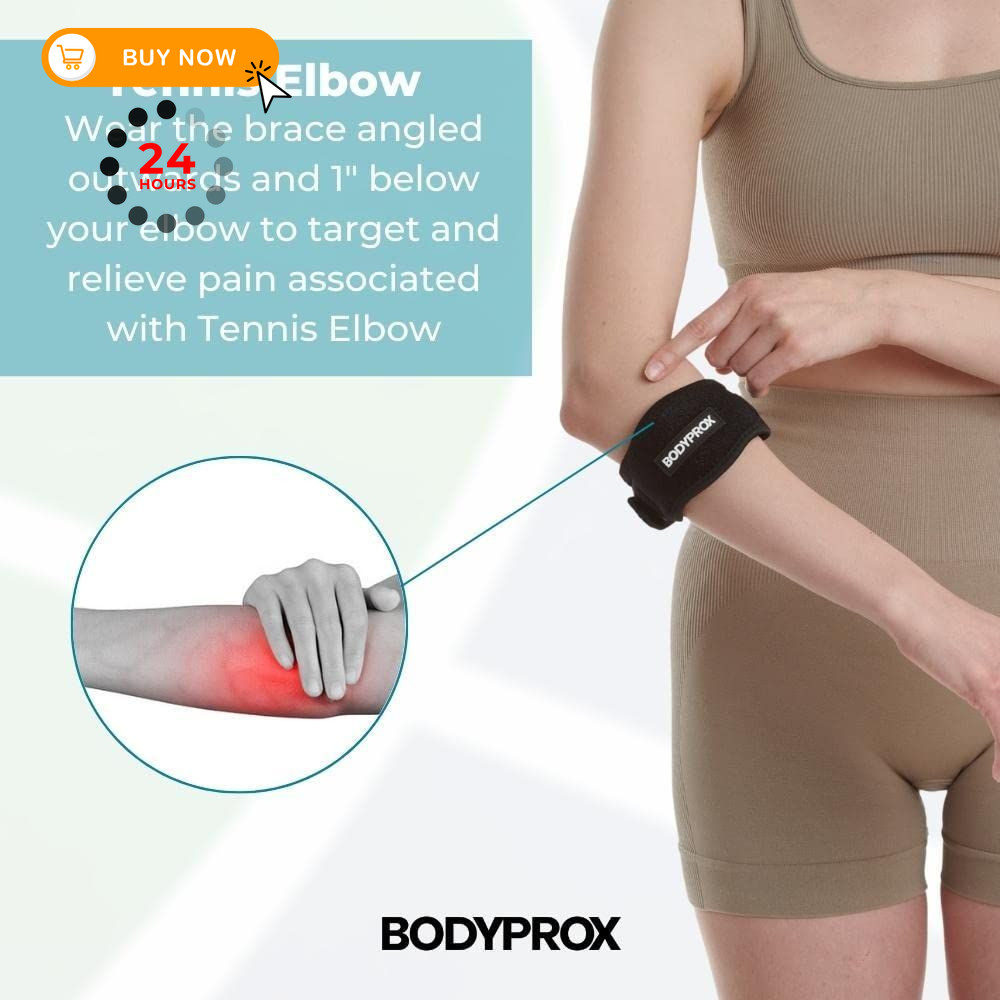 Bodyprox Elbow Brace 2 Pack for Tennis & Golfer’s 2 Count (Pack of 1)