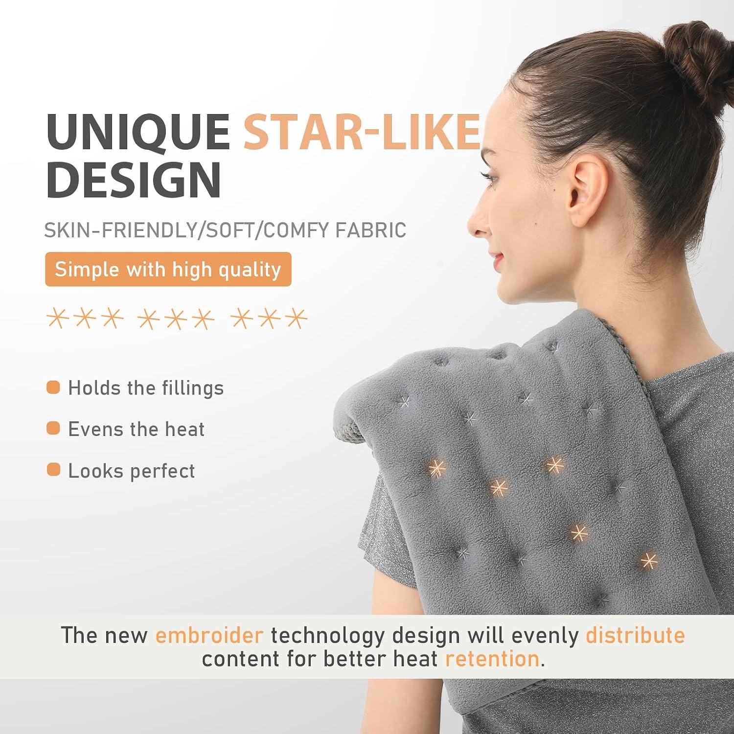 Wide Microwave Heating Pad with Washable Cover 9.5 x 16in Microwavable | Hot Pad