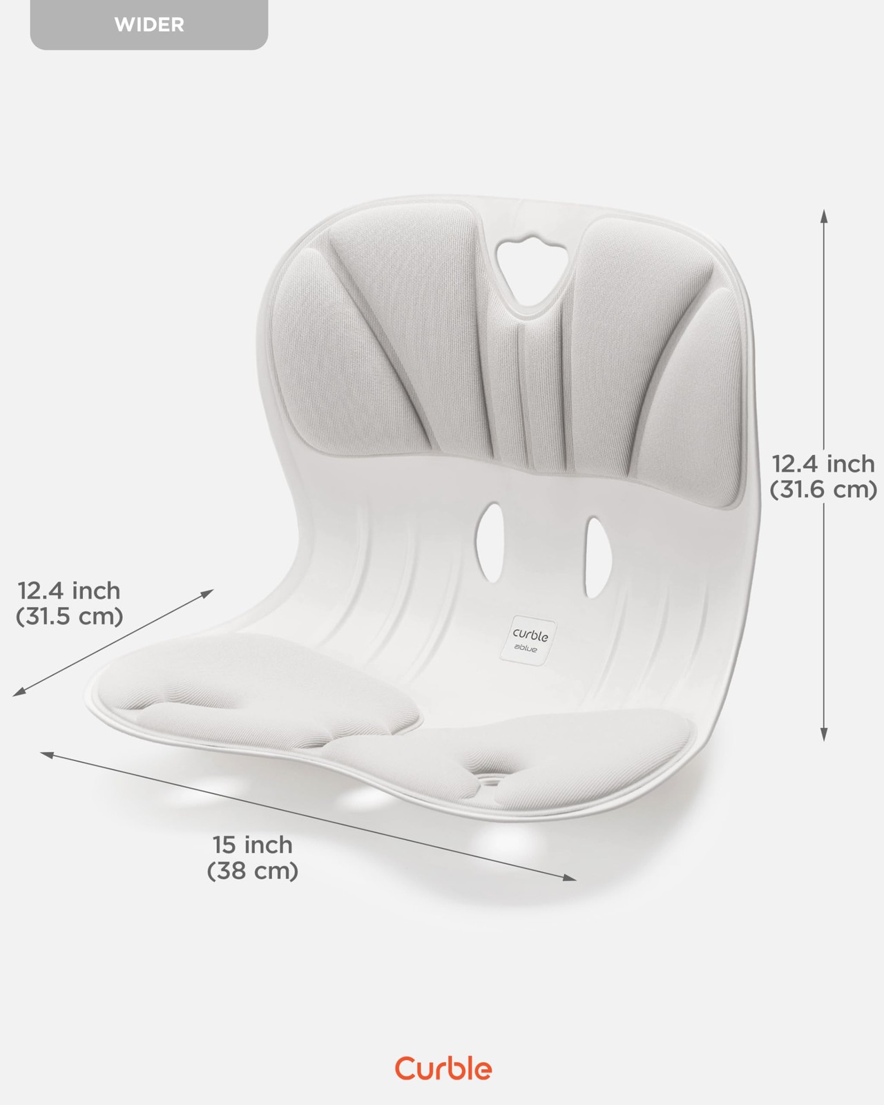 Curble Wider Ergonomic Desk Chair Seat Cushion, Everyday Passive Posture