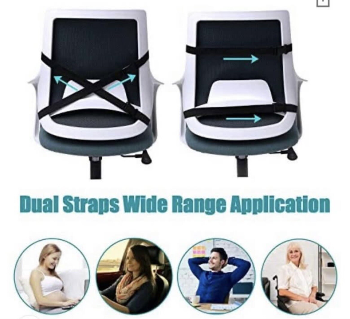 Memory Foam Lumbar Support Cushion for Home Office Car Seat Back Chair Pillow US