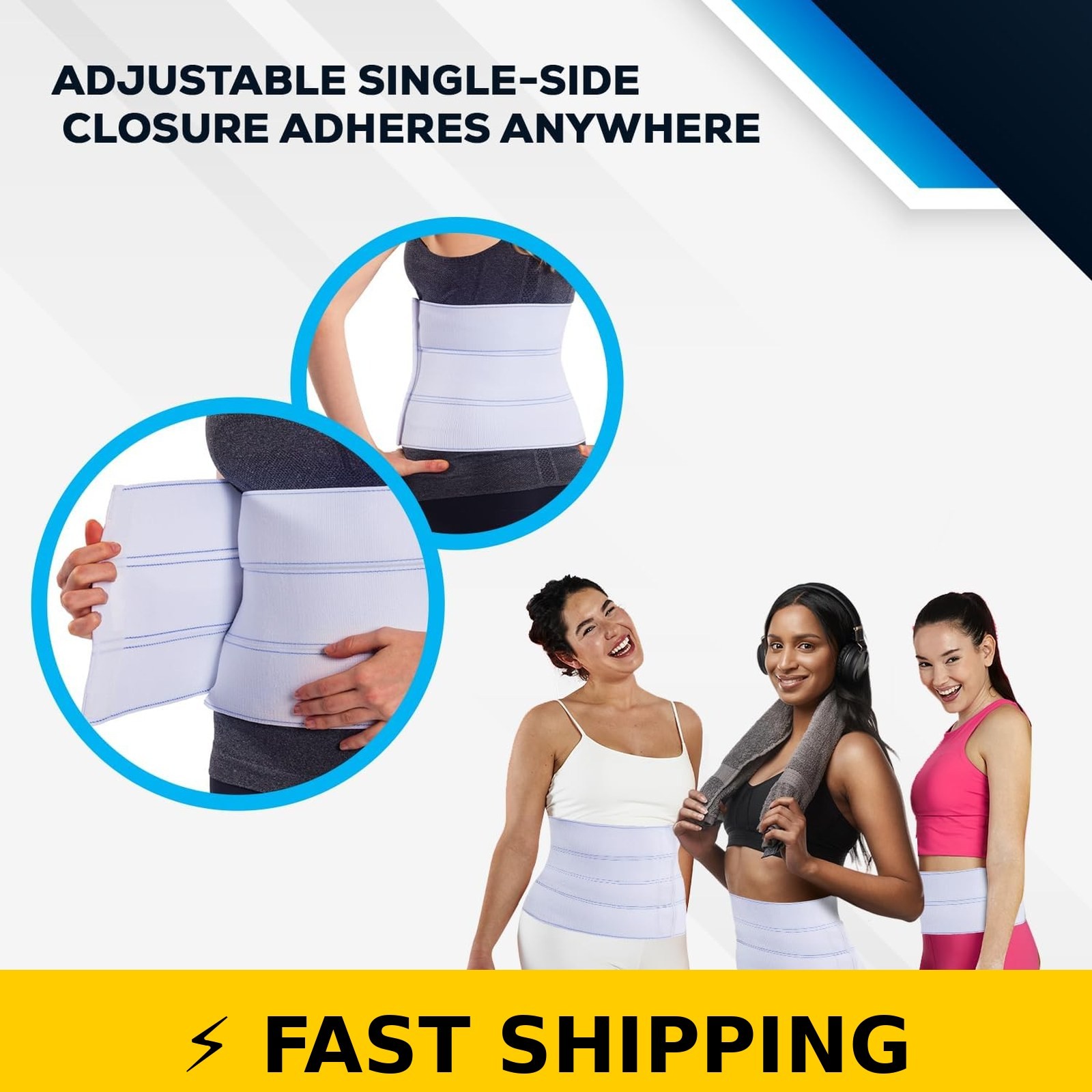 NYOrtho Post Surgery Abdominal Binder – 9″ Height, Fits 45″-60″